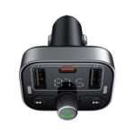 Carregador de Isqueiro Baseus S-09 Pro Series Car Dual USB-A 18W + Transmissor FM/Bluetooth Preto - Image 3