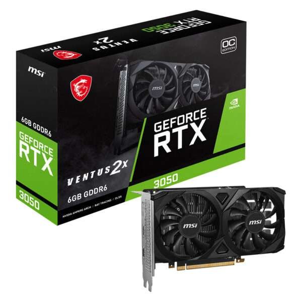 Placa Gráfica MSI GeForce RTX 3050 Ventus 2X 6G OC 6GB GDDR6