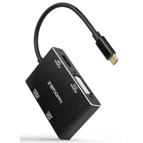 Adaptador de Vídeo Nanocable USB-C para HDMI/DVI/DisplayPort/VGA