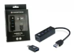 HUB CONCEPTRONIC USB 3.0 4 PORT USB3.0 + ADAPTADOR USB-C PRETO - Image 2