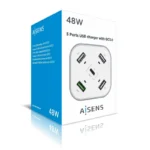 Carregador Aisens ASCH-5PQC-W Hub de Carga USB-C/4xUSB 48W Branco - Image 3