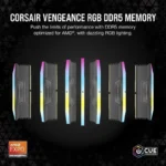 Memória Ram Corsair Vengeance RGB DDR5 6000MHz 64GB 2x32GB CL30 Otimizadas para AMD - Image 3
