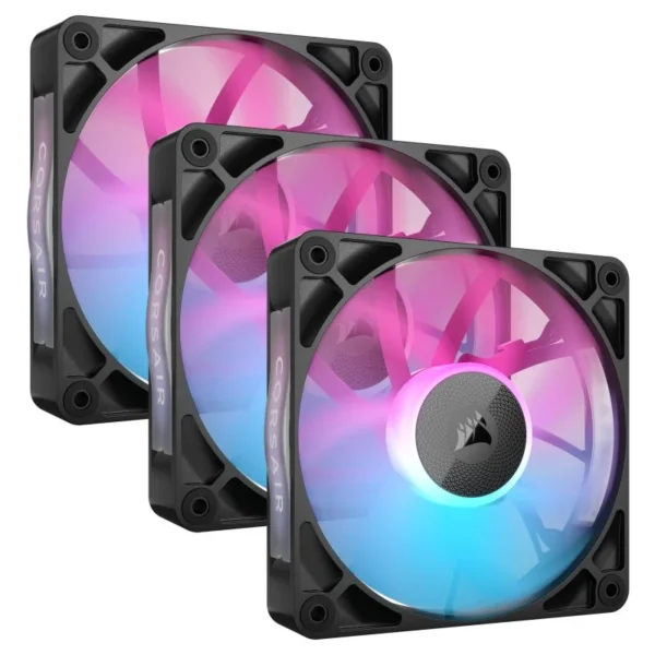 Ventoinhas Suplementares Corsair iCUE LINK RX120 RGB Starter Kit 3PWM Pretas