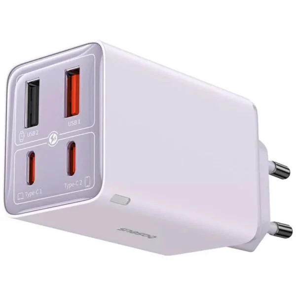 Carregador Baseus Gan6 Pro Fast Charger 2C+2U 65W EU Roxo