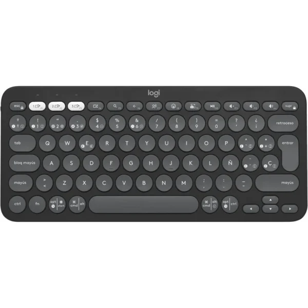 Teclado Bluetooth Multi-Dispositivo Logitech Pebble Keys 2 K380s Grafite