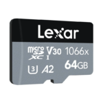 Cartão de Memória Lexar Professional 1066x microSDX SILVER Series 64 GB