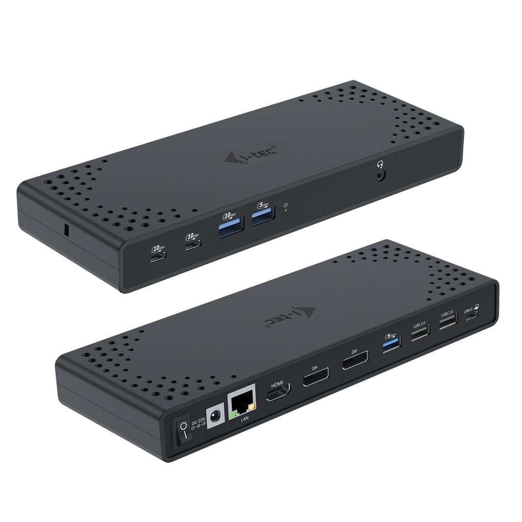 Docking Station i-tec USB-C 3x Display Gen 2 com alimentação até 100W - s/Carregador