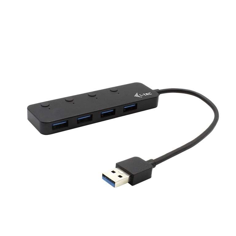 Hub i-tec USB 3.0 4 portas com interruptor individual On/Off - Metal