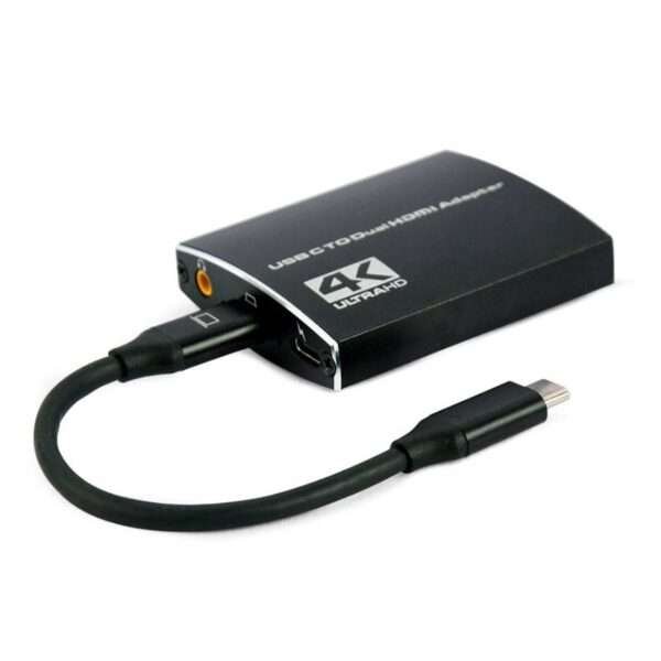 Adaptador Gembird USB-C para Dual HDMI 4K 60Hz Preto