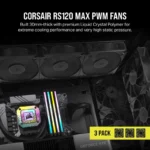 Triple Pack Ventoinhas Suplementares Corsair RS120 MAX PWM 120mm Pretas - Image 3
