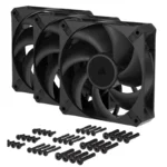 Triple Pack Ventoinhas Suplementares Corsair RS120 MAX PWM 120mm Pretas - Image 2