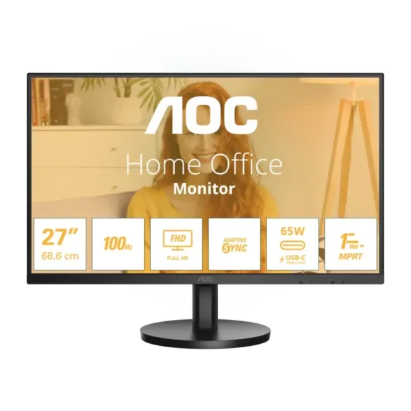 Monitor AOC 27B3CA2 LED 27" FHD IPS Adaptive-Sync 100Hz 1ms Preto