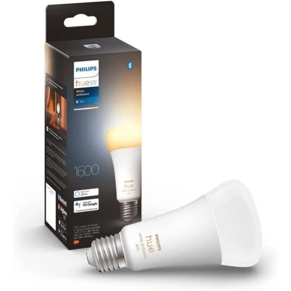 Lâmpada Philips Hue White Ambiance E27 LED equivalente 100W 1600 lúmen compatível com Bluetooth