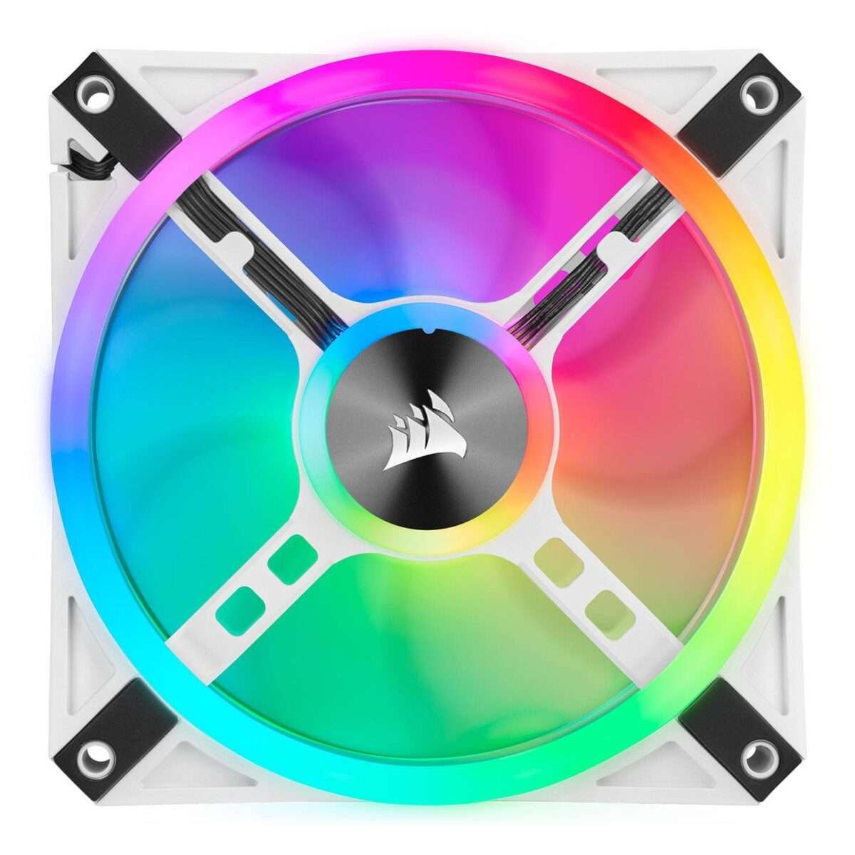 Ventoinha 120mm Corsair 1500RPM iCUE QL120 RGB 4 Pinos PWM Branca (Single Pack) - Image 2