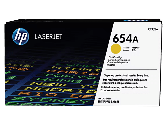 Toner HP LaserJet Original 654A Amarelo, CF332A