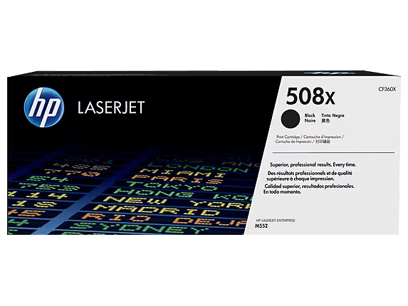 Toner HP LaserJet Original 508X Preto de elevado rendimento