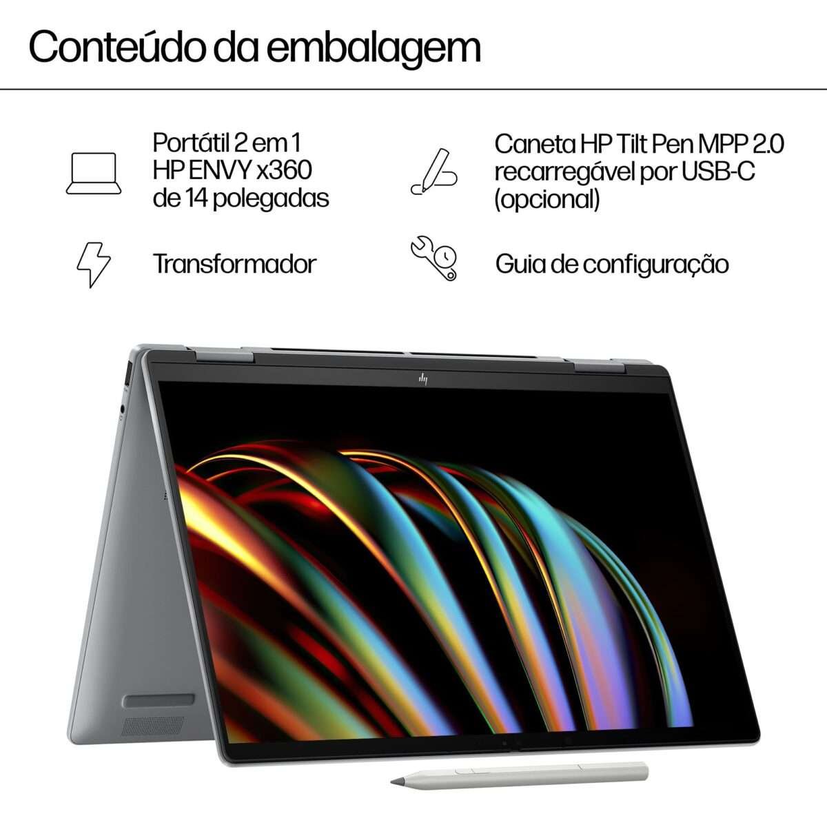 Portátil HP Envy x360 2-in-1 14-fc0008np Ultra 7 155U 14" WUXGA 32GB 1TB W11H - Image 2