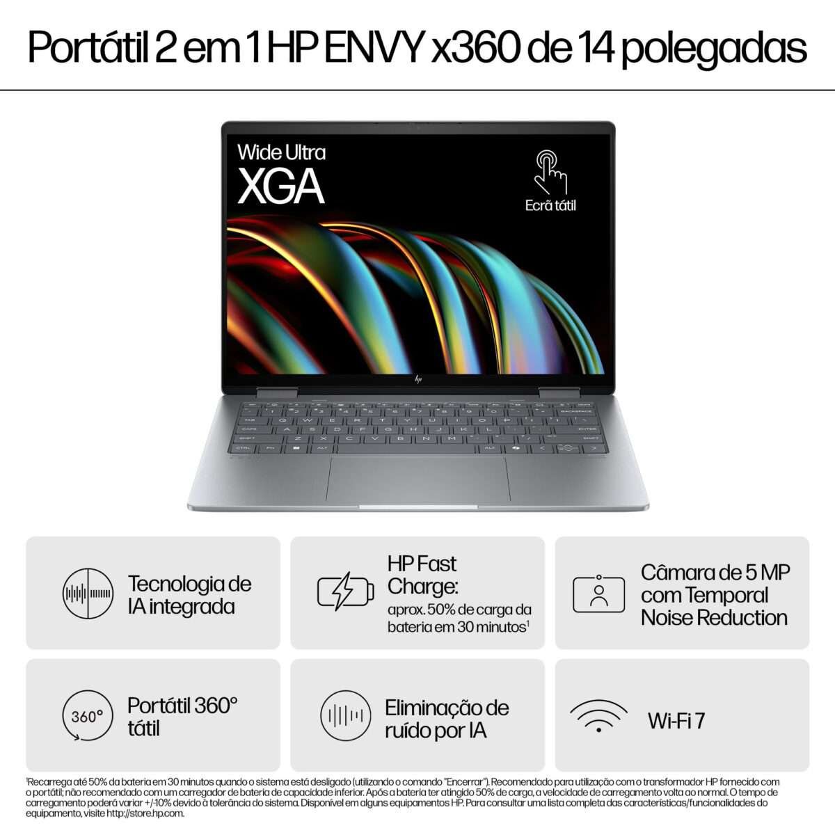Portátil HP Envy x360 2-in-1 14-fc0008np Ultra 7 155U 14" WUXGA 32GB 1TB W11H - Image 13