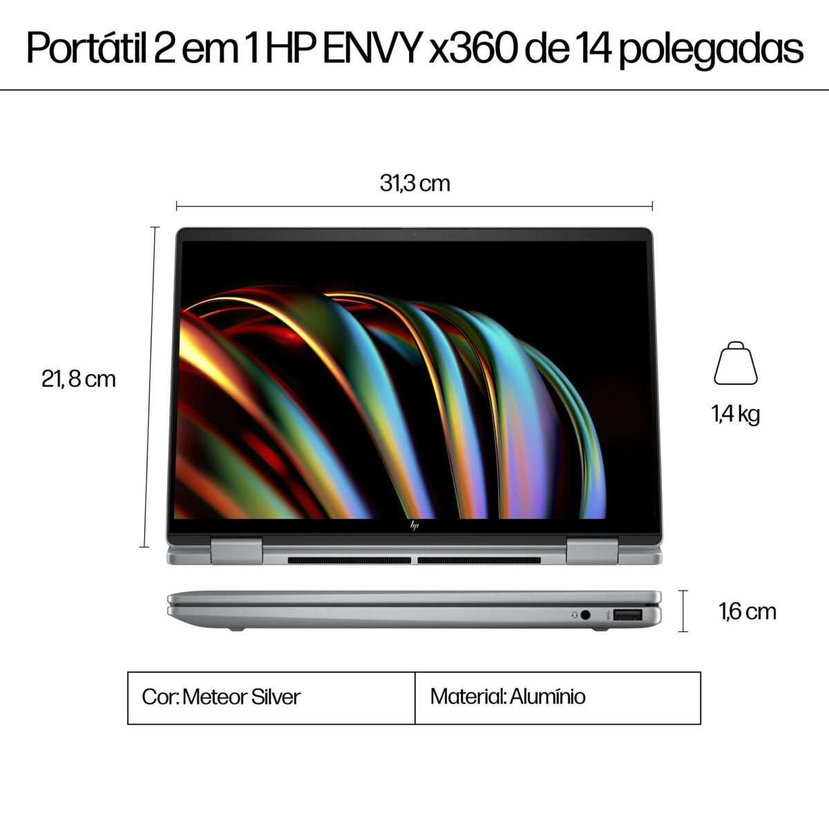 Portátil HP Envy x360 2-in-1 14-fc0002np Ultra 7 155U 14" 2.8K OLED 32GB 1TB W11H - Image 12