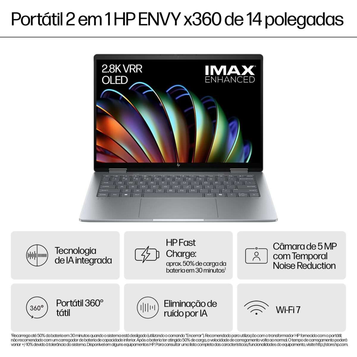 Portátil HP Envy x360 2-in-1 14-fa0005np R7 8840HS 14" 2.8K OLED 16GB 1TB W11H - Image 8