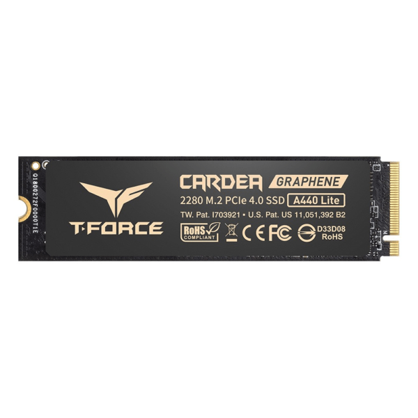 Disco SSD Team Group 1TB T-FORCE M.2 PCIe 4.0 NVMe A440 LITE 7000R/6200W c/dissip Grafeno