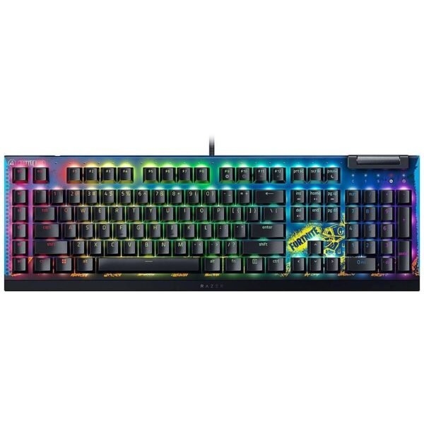 Teclado Mecânico Razer BlackWidow V4 X RGB US Yellow Switch Fortnite Edition