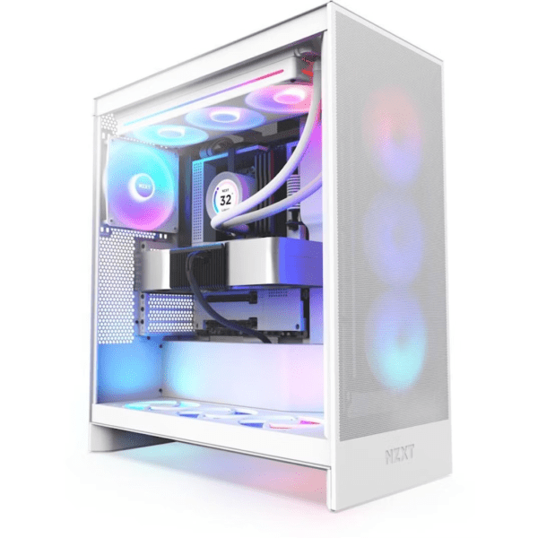 Caixa ATX NZXT H7 Flow RGB (2024) All White Vidro Temperado