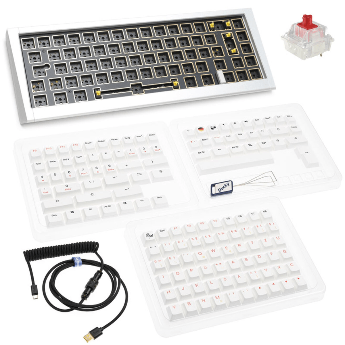 Teclado para jogos Ducky Outlaw 65, Barebone - Prata (ISO) - Image 1