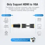Adaptador Vention Conversor HDMI Macho para VGA Fêmea com Áudio Jack 3.5mm - Image 2
