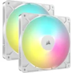 Double Pack Ventoinhas Corsair RS140 ARGB PWM Suplementar 140mm Branco