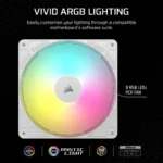 Double Pack Ventoinhas Corsair RS140 ARGB PWM Suplementar 140mm Branco - Image 4