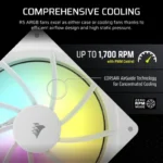 Double Pack Ventoinhas Corsair RS140 ARGB PWM Suplementar 140mm Branco - Image 3