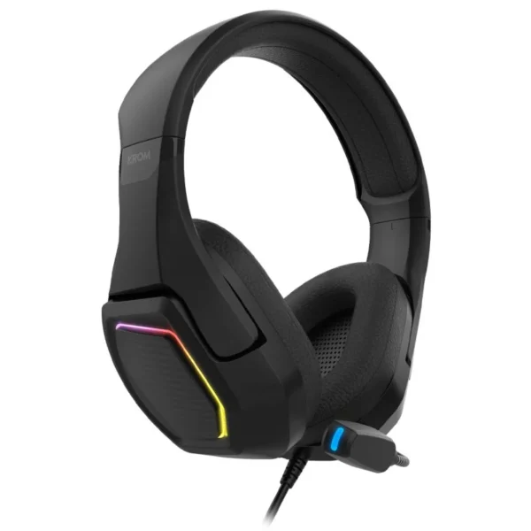 Headphones Krom Kopa RGB Gaming USB Multiplataforma Preto