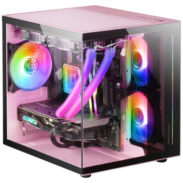 Caixa ATX Mars Gaming MC-VIEW Vidro Temperado USB 3.0 Rosa