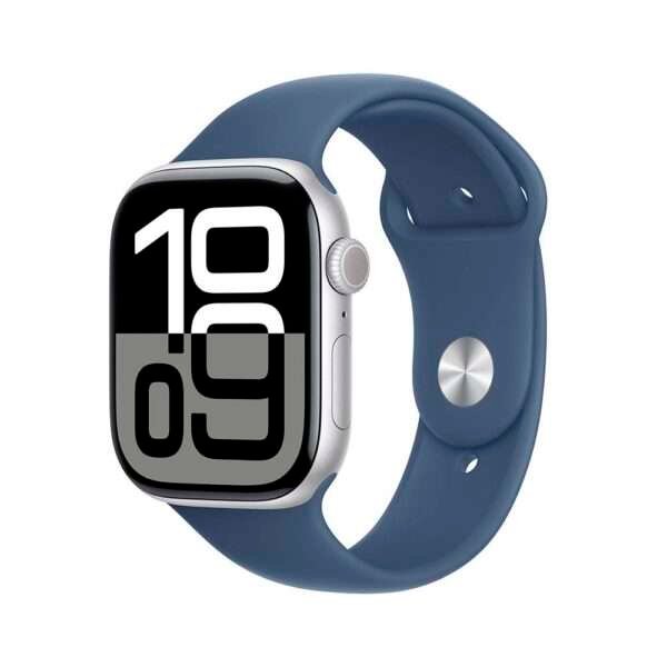 Apple Watch Series 10 GPS + Cellular 42mm Alumínio Prateado c/ Bracelete Desportiva Azul denim - Medium/Large