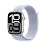 Apple Watch Series 10 GPS 42mm Alumínio Prateado c/ Bracelete Loop Desportiva Nuvem Azul