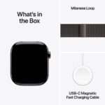 Apple Watch Series 10 GPS + Cellular 46mm Titânio Ardósia c/ Bracelete Loop Milanesa Ardósia - Small/Medium - Image 3