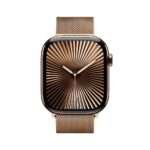 Apple Watch Series 10 GPS + Cellular 42mm Titânio Dourado c/ Bracelete Loop Milanesa Dourada - Image 7