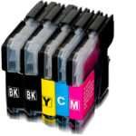 Conjunto 5 Tinteiros Brother LC980 / LC985 / LC1100 Compatíveis - Image 2