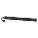 Régua Salicru SPS 12F PDU Tomadas IEC 10A c/ Switch On/Off + Surge Protector Preta p/ Rack 19"
