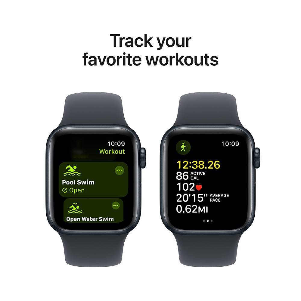 Apple Watch SE (2024) GPS + Cellular 40mm Alumínio Meia-noite c/ Bracelete Desportiva Meia-noite - Small/Medium - Image 4