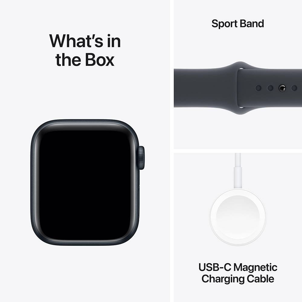 Apple Watch SE (2024) GPS + Cellular 40mm Alumínio Meia-noite c/ Bracelete Desportiva Meia-noite - Small/Medium - Image 3