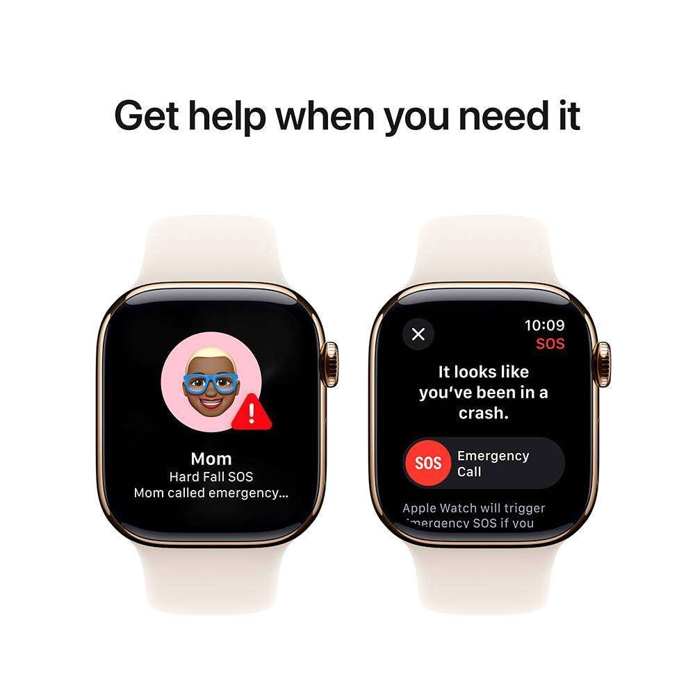 Apple Watch Series 10 GPS + Cellular 42mm Titânio Dourado c/ Bracelete Desportiva Luz das Estrelas - Medium/Large - Image 6