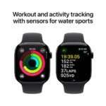 Apple Watch Series 10 GPS 46mm Alumínio Preto Brilhante c/ Bracelete Desportiva Preta - Small/Medium - Image 9
