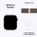 Apple Watch Series 10 GPS + Cellular 46mm Titânio Natural c/ Bracelete Loop Milanesa Natural - Small/Medium - Image 3