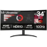 Monitor LG 34WR50QK-B 34" LED VA UltraWide QHD 100Hz FreeSync 5 ms Curvo