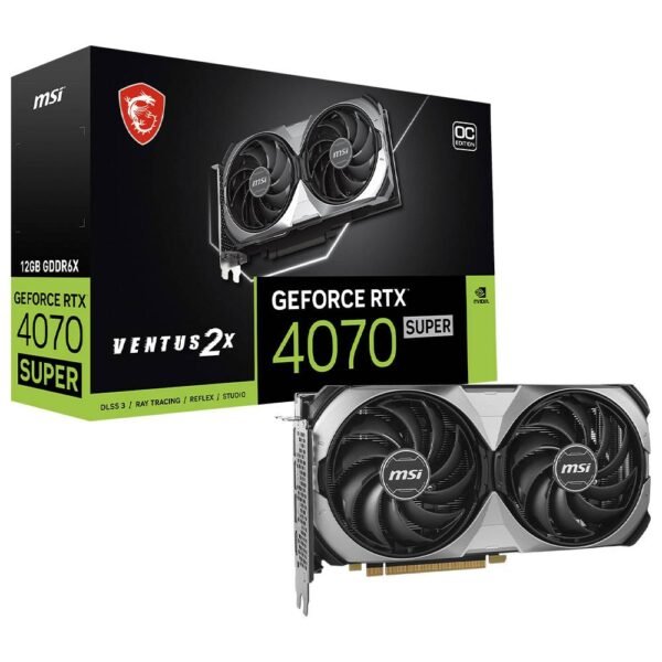 Placa Gráfica MSI GeForce RTX 4070 Super "Ada Lovelace" Ventus 2X OC Edition 12GB GDDR6X DLSS3