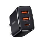 Carregador Baseus Compact CCXJ-E01 USB-C/USB-A 30W Fast Charger PD/QuickCharge 3.0 Preto
