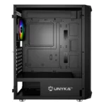 Caixa ATX Unyka ARMOR Gaming ARGB Preta 4x Ventoinhas 120 ARGB Incluídas - Image 6