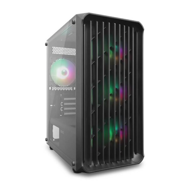 Caixa Micro-ATX Zolyd Vyntrix Tempered Glass ARGB Preta